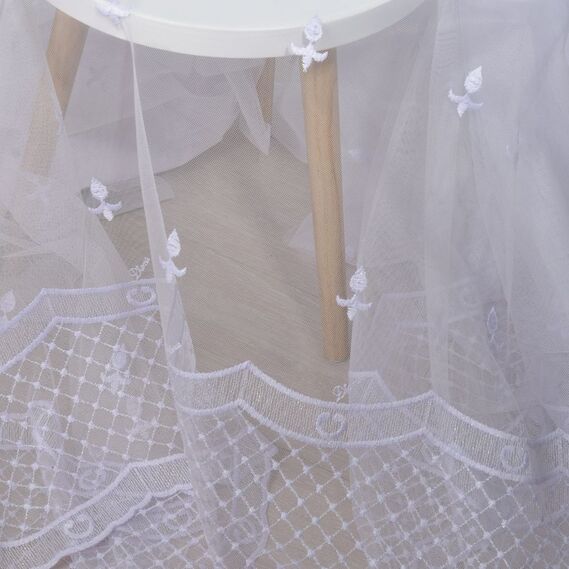 Тюль фатин с вышивкой Lavali V-beyaz , фото 1