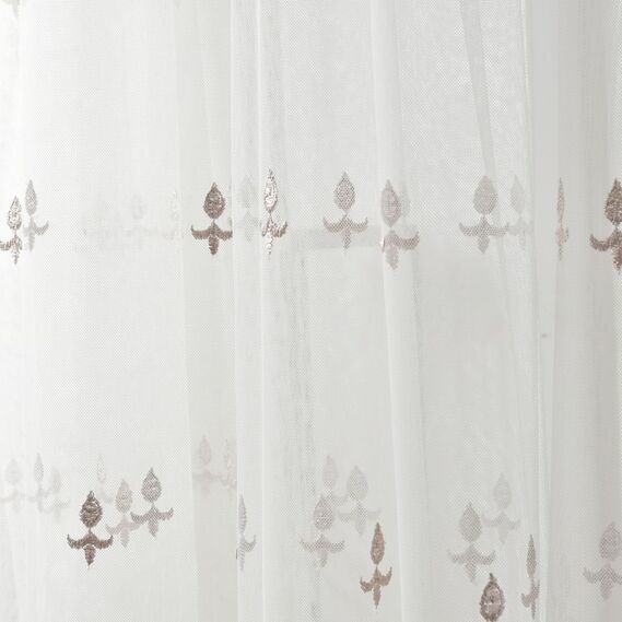 Тюль фатин з вишивкою Lavali V- pudra, фото 4