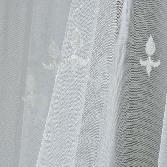 Тюль фатин з вишивкою Lavali V-krem, фото 2