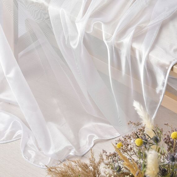 Тюль сетка однотонный Ege V-01 біла, фото 1