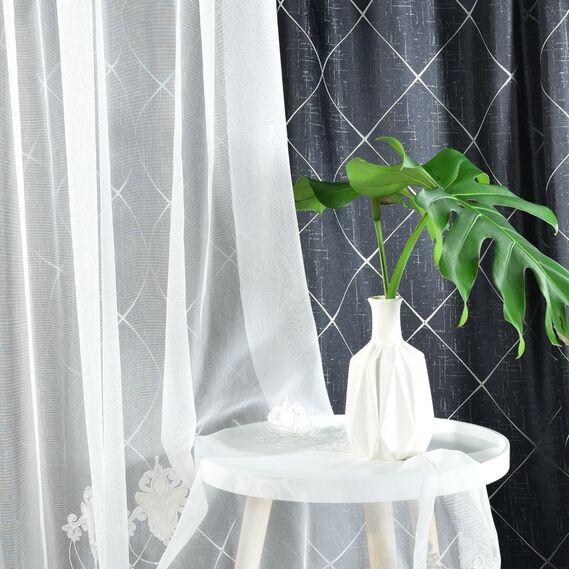 Тюль батист з вишивкою Таісія V-біла, фото 5 Тюль батист з вишивкою Таісія V-біла, фото 5