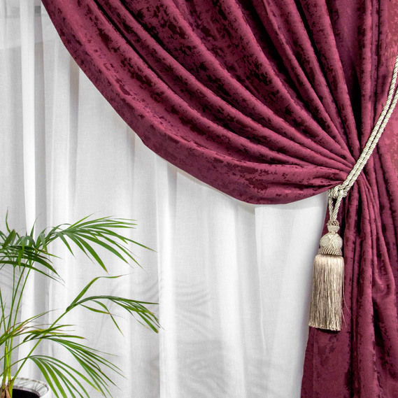 Тканина портьєрна однотонна Shinil V-22 винний, фото 1