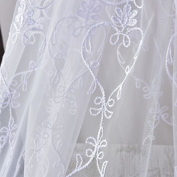 Тюль сітка з вишивкою Августіна V-біла, фото 4 Тюль сітка з вишивкою Августіна V-біла, фото 4