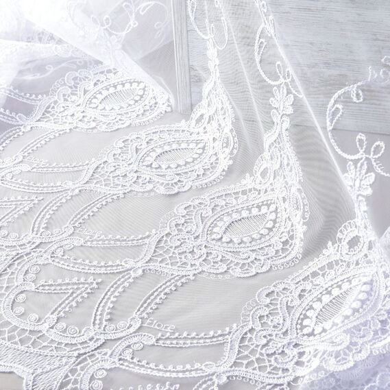 Тюль сітка з вишивкою Августіна V-біла, фото 6 Тюль сітка з вишивкою Августіна V-біла, фото 6