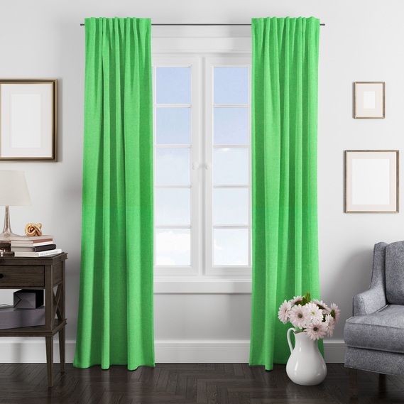 Тканина портьєрна рогожка з люрексом  V-М28 смарагд, фото 2