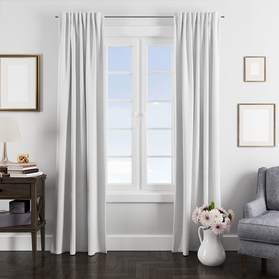 Ткань портьерная рогожка с люрексом V-beyaz біла, фото 2