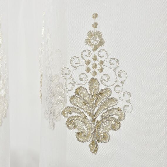 Тканина тюль сітка з вишивкою Ларсон V-золото, фото 12 Тканина тюль сітка з вишивкою Ларсон V-золото, фото 12