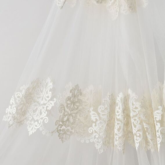 Тюль сітка з вишивкою Поллі V-krem, фото 1 Тюль сітка з вишивкою Поллі V-krem, фото 1
