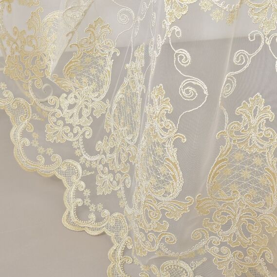 Тюль сетка с вышивкой Полли V-золото, фото 8 Тюль сетка с вышивкой Полли V-золото, фото 8