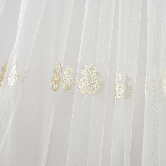 Тюль сетка с вышивкой Полли V-золото, фото 9 Тюль сетка с вышивкой Полли V-золото, фото 9
