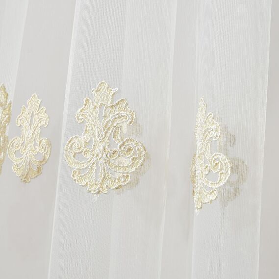 Тюль сетка с вышивкой Полли V-золото, фото 10 Тюль сетка с вышивкой Полли V-золото, фото 10