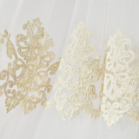 Тюль сетка с вышивкой Полли V-золото, фото 11 Тюль сетка с вышивкой Полли V-золото, фото 11