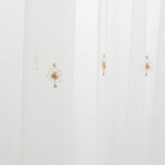 Тюль фатин с вышивкой Лада золото, фото 1 Тюль фатин с вышивкой Лада золото, фото 1