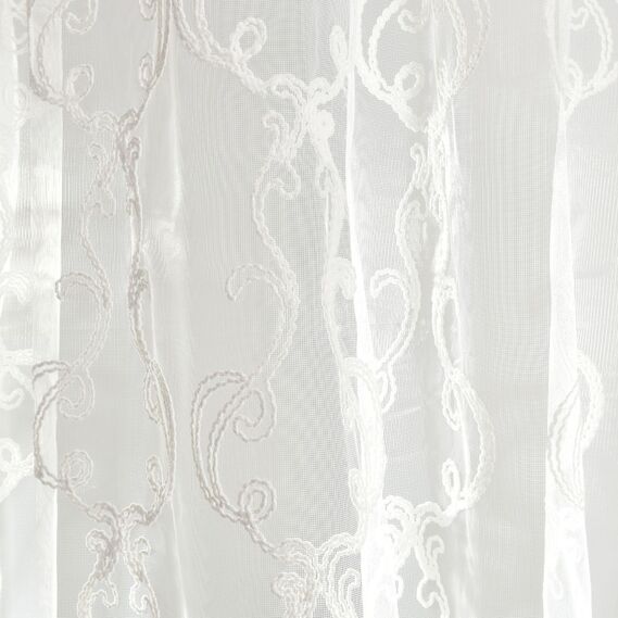 Тюль сітка з вишивкою Klaydia V-3 крем, фото 1 Тюль сітка з вишивкою Klaydia V-3 крем, фото 1
