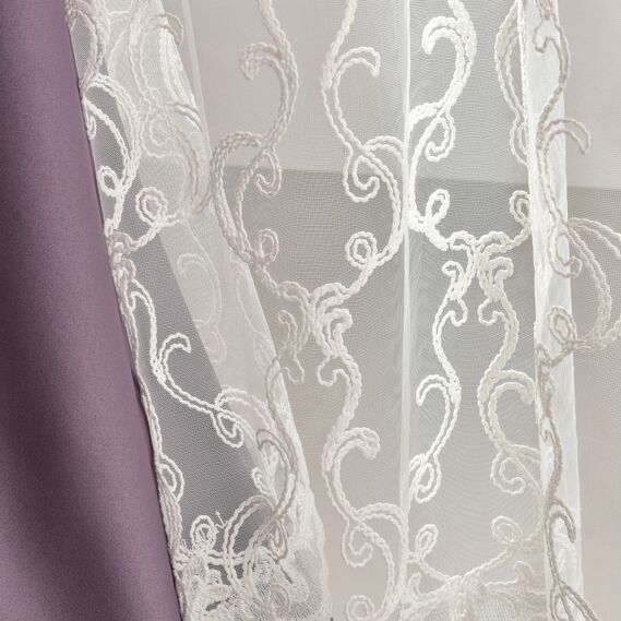 Тюль сітка з вишивкою Klaydia V-3 крем, фото 2 Тюль сітка з вишивкою Klaydia V-3 крем, фото 2