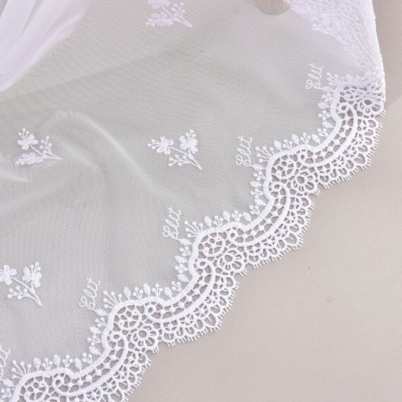 Тюль фатин з вишивкою Nice біла, фото 4 Тюль фатин з вишивкою Nice біла, фото 4