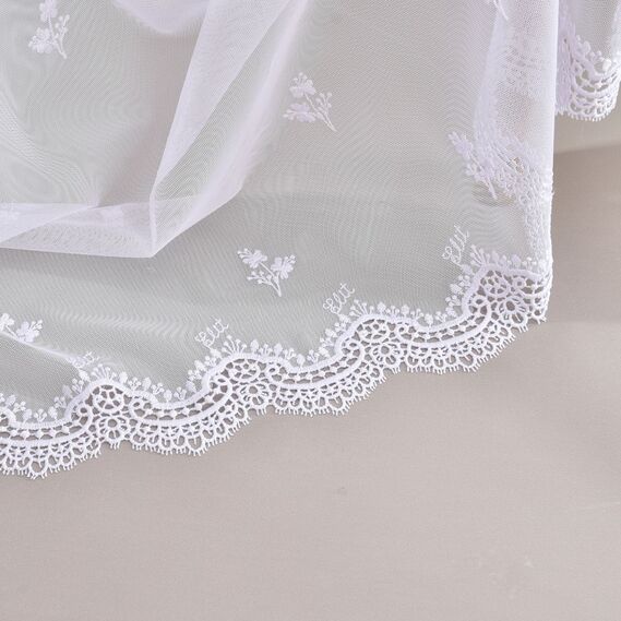 Тюль фатин з вишивкою Nice біла, фото 6 Тюль фатин з вишивкою Nice біла, фото 6