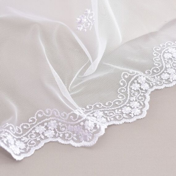 Тюль фатин с вышивкой Эля біла, фото 3 Тюль фатин с вышивкой Эля біла, фото 3