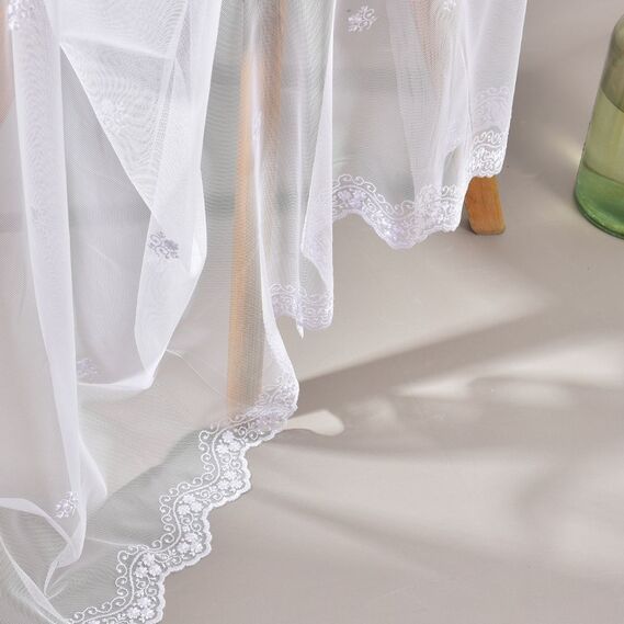 Тюль фатин с вышивкой Эля біла, фото 4 Тюль фатин с вышивкой Эля біла, фото 4