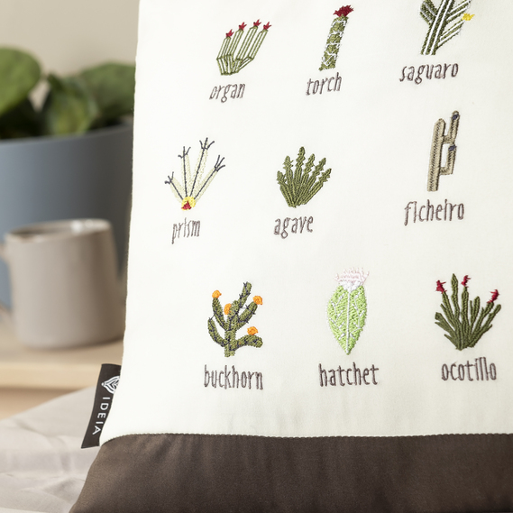 Подушка декоративная Кактус IDEIA 35х53 см с вышивкой антиаллергенная стильная, фото 2