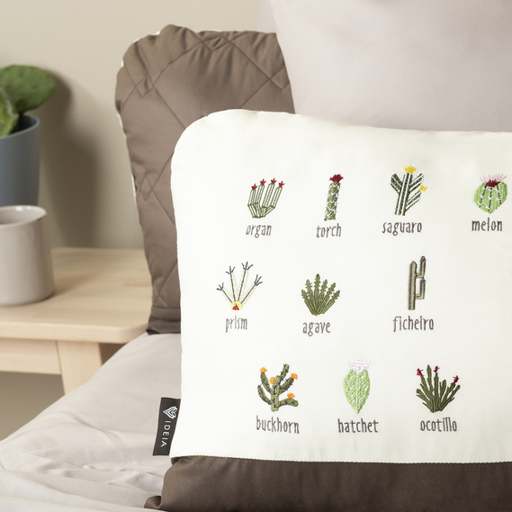 Подушка декоративная Кактус IDEIA 35х53 см с вышивкой антиаллергенная стильная, фото 4