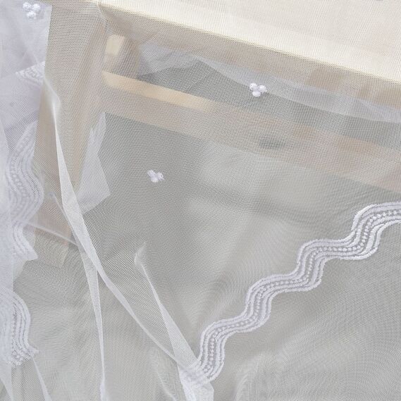 Тюль фатин з вишивкою Гейл біла, фото 1