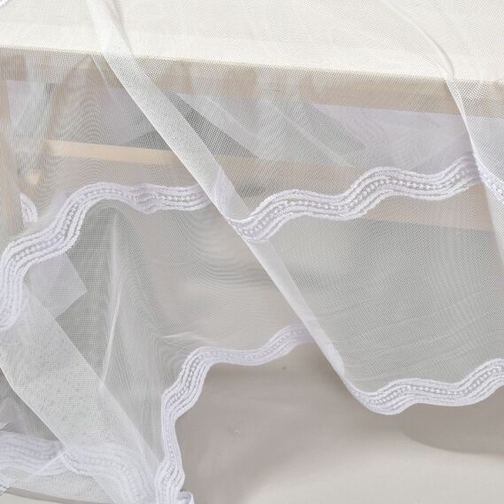 Тюль фатин з вишивкою Гейл біла, фото 2