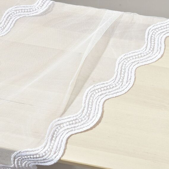 Тюль фатин з вишивкою Гейл біла, фото 3 Тюль фатин з вишивкою Гейл біла, фото 3