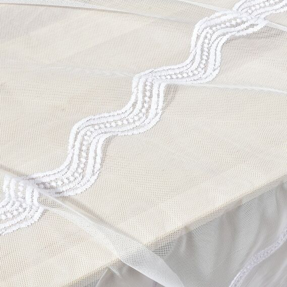 Тюль фатин з вишивкою Гейл біла, фото 4 Тюль фатин з вишивкою Гейл біла, фото 4