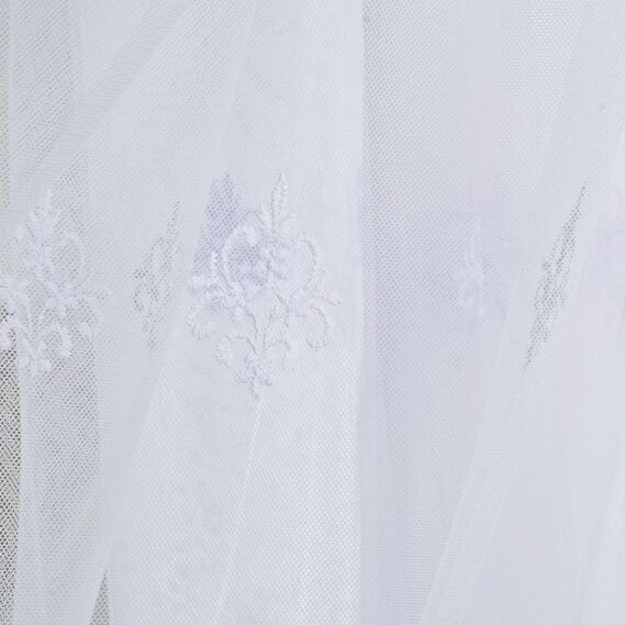 Тюль фатин с вышивкой Дайнеко біла, фото 2