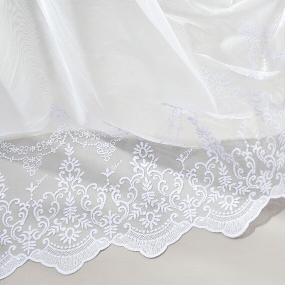 Тюль фатин с вышивкой Дайра V-beyaz , фото 2