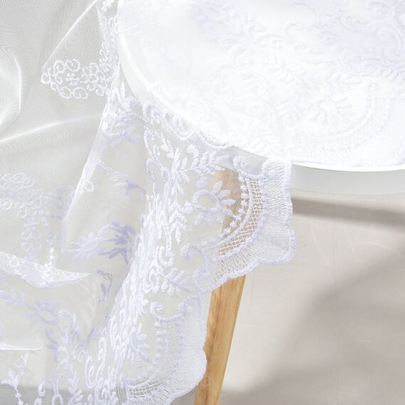 Тюль фатин с вышивкой Дайра V-beyaz , фото 4