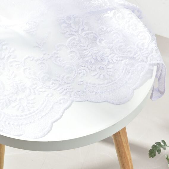 Тюль фатин с вышивкой Дайра V-beyaz , фото 5