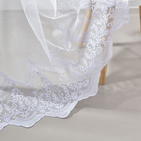 Тюль фатин с вышивкой Дайра V-beyaz , фото 8