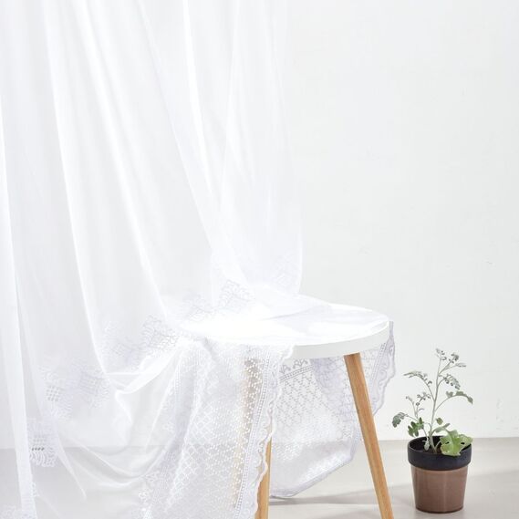 Тюль батист с вышивкой Borelli V-beyaz , фото 1 Тюль батист с вышивкой Borelli V-beyaz , фото 1