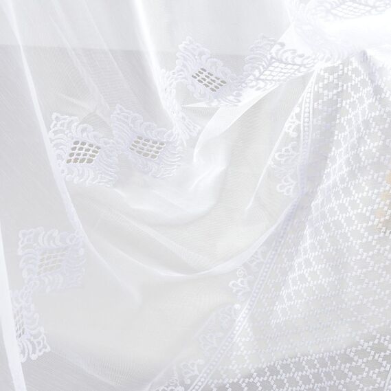 Тюль батист с вышивкой Borelli V-beyaz , фото 2 Тюль батист с вышивкой Borelli V-beyaz , фото 2