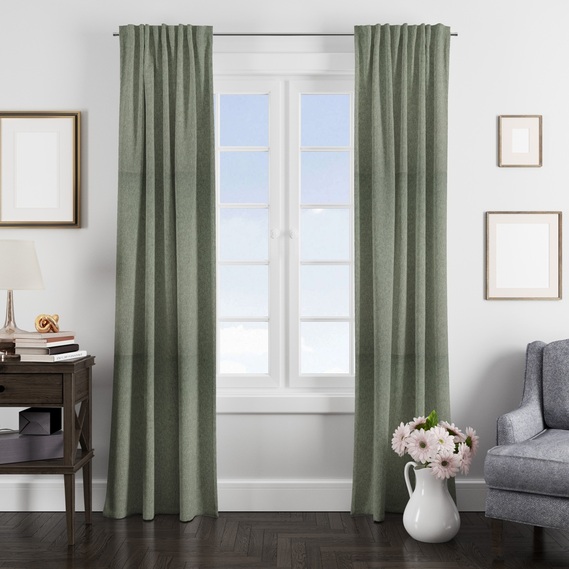 Ткань портьерная рогожка Панама, шторная ткань, ткань для штор, шторы, портьеры, гардины, ткань гардинная V-14166 хакі, фото 2