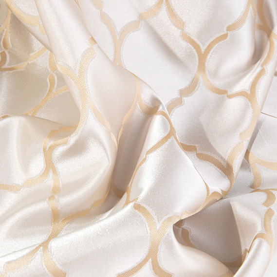 Тканина портьєрна жакардова Терра V-2 крем золото, фото 4