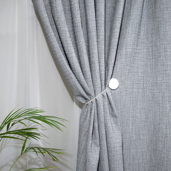 Mario jacquard curtain fabric V-24 сіра, фото 1 Mario jacquard curtain fabric V-24 сіра, фото 1