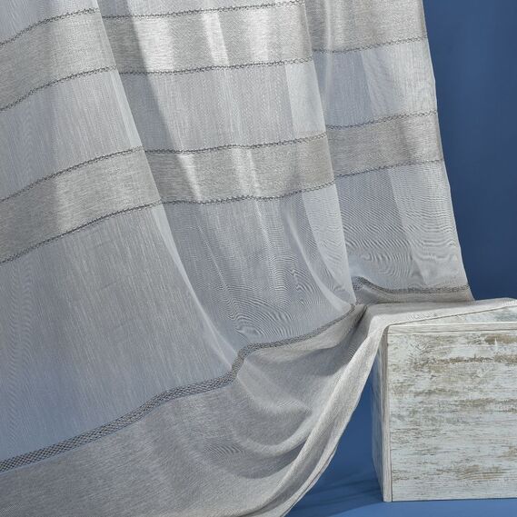 Тюль набивной мешковина Вария V-03 сіра, фото 2