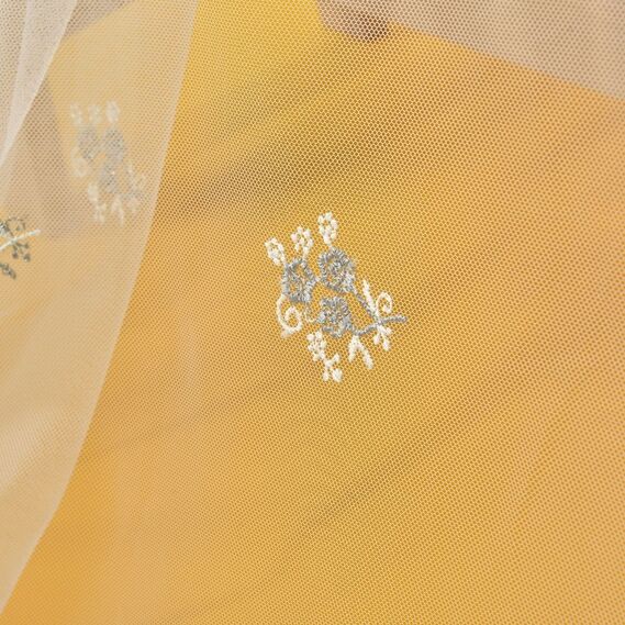 Тюль фатин з вишивкою Жаклін V-сіра, фото 1 Тюль фатин з вишивкою Жаклін V-сіра, фото 1