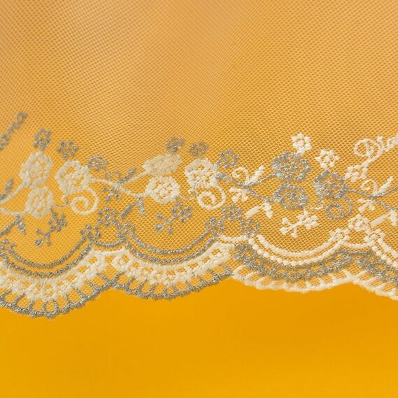 Тюль фатин з вишивкою Жаклін V-сіра, фото 2 Тюль фатин з вишивкою Жаклін V-сіра, фото 2