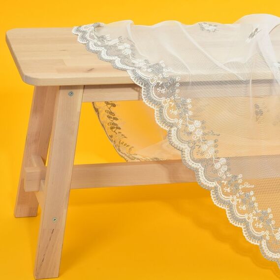 Тюль фатин з вишивкою Жаклін V-сіра, фото 5 Тюль фатин з вишивкою Жаклін V-сіра, фото 5