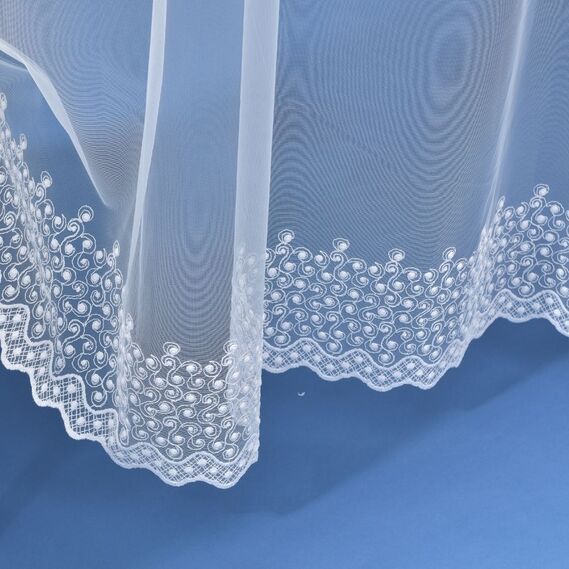 Тюль сітка з вишивкою Grad біла, фото 2 Тюль сітка з вишивкою Grad біла, фото 2