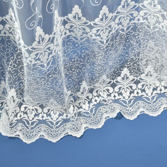 Тюль сітка з вишивкою Neliya екрю, фото 2 Тюль сітка з вишивкою Neliya екрю, фото 2