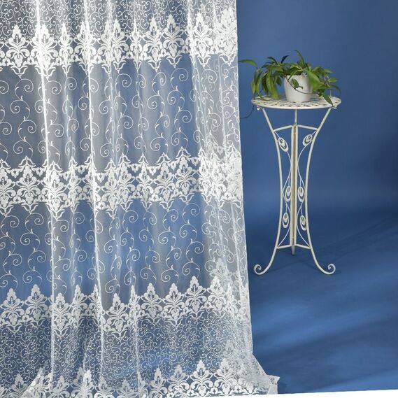 Тюль сітка з вишивкою Neliya екрю, фото 4 Тюль сітка з вишивкою Neliya екрю, фото 4