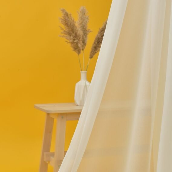 Тюль органза шовк однотонний Ізольда V-25296 молоко, фото 2 Тюль органза шовк однотонний Ізольда V-25296 молоко, фото 2