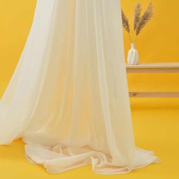 Тюль органза шовк однотонний Ізольда V-25296 молоко, фото 3 Тюль органза шовк однотонний Ізольда V-25296 молоко, фото 3