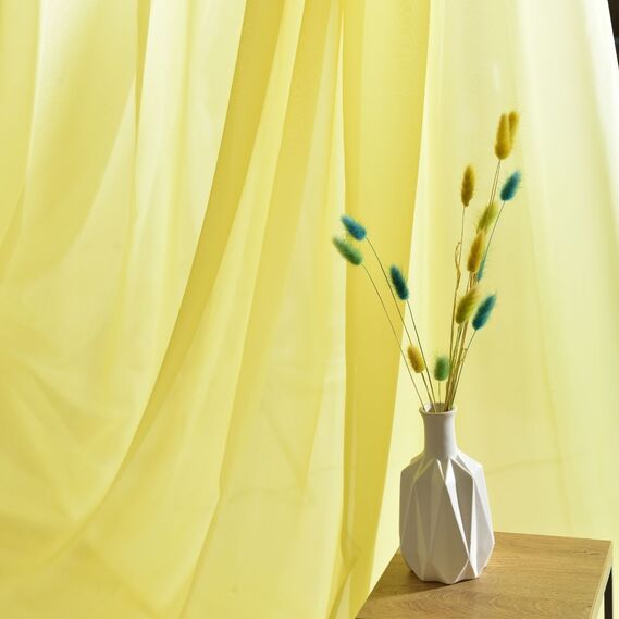 Тюль органза однотонний Tergal  V-105 лимон, фото 5 Тюль органза однотонний Tergal  V-105 лимон, фото 5