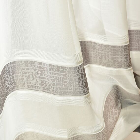 Тюль набивной батист Ghita V-1101 сіра, фото 2